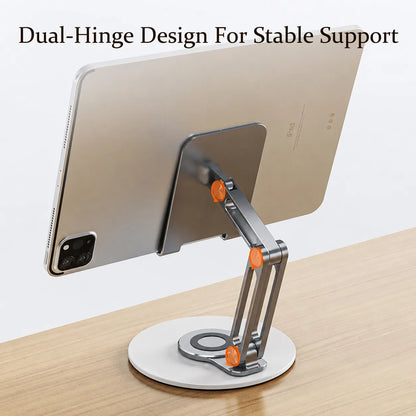 Premium Foldable Aluminum Phone & Tablet Stand – 360° Adjustable Holder