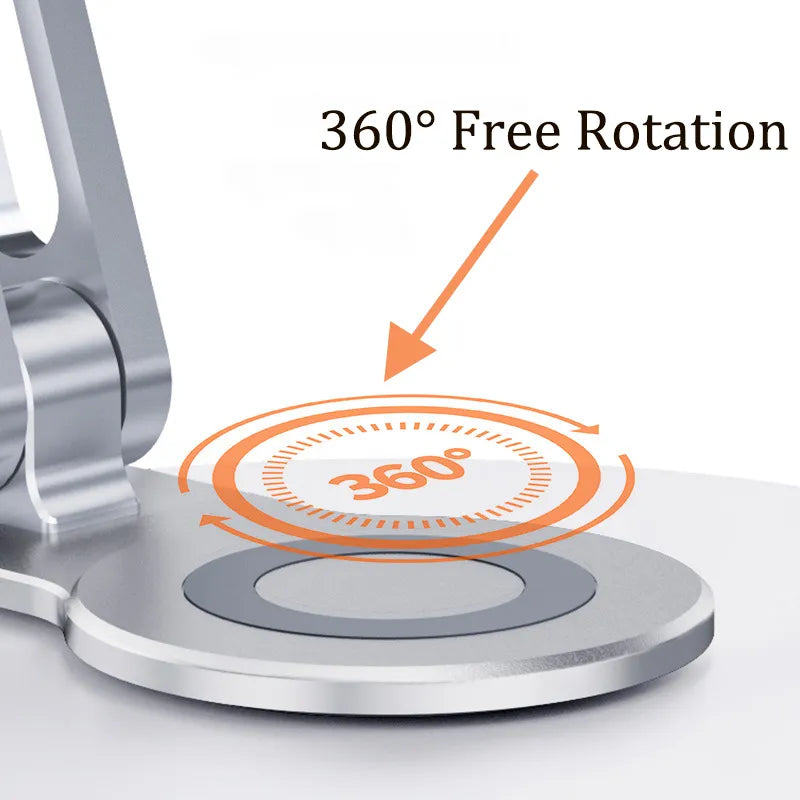 Premium Foldable Aluminum Phone & Tablet Stand – 360° Adjustable Holder