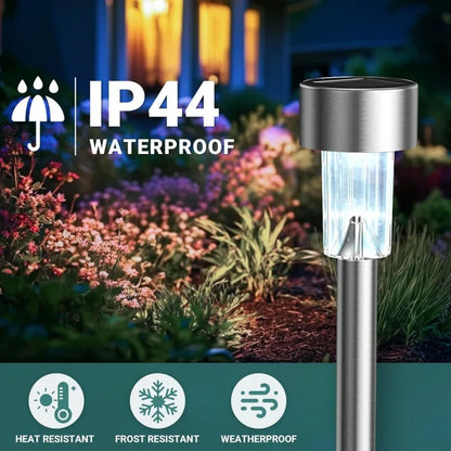 Solar LED Landscape Lights Outdoor – 12 Pack Waterproof Stainless Steel Garden Path Lights