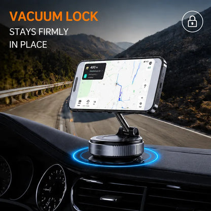 360° Rotating Magnetic Car Phone Mount – Strong Vacuum Suction