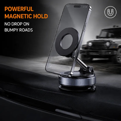 360° Rotating Magnetic Car Phone Mount – Strong Vacuum Suction